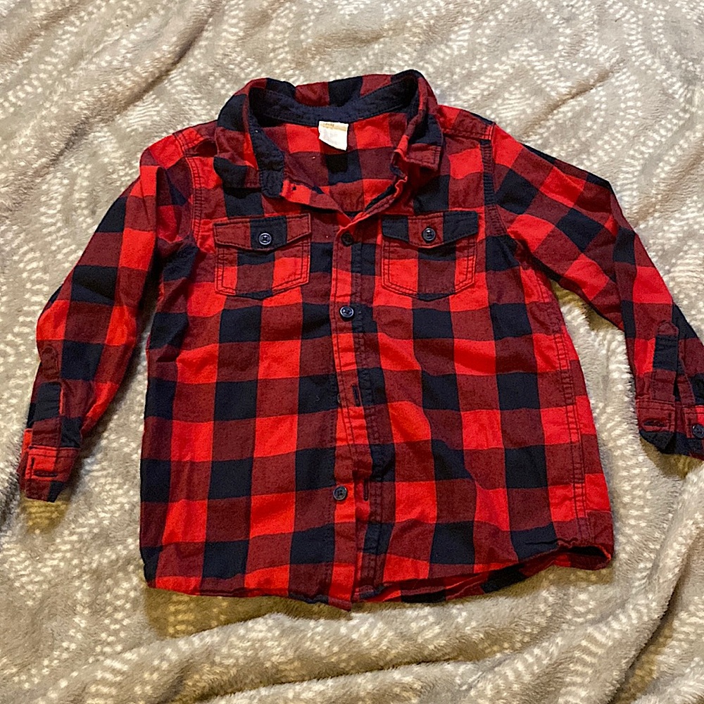 H&M 1 1/2-2Y red Buffalo Check Flannel